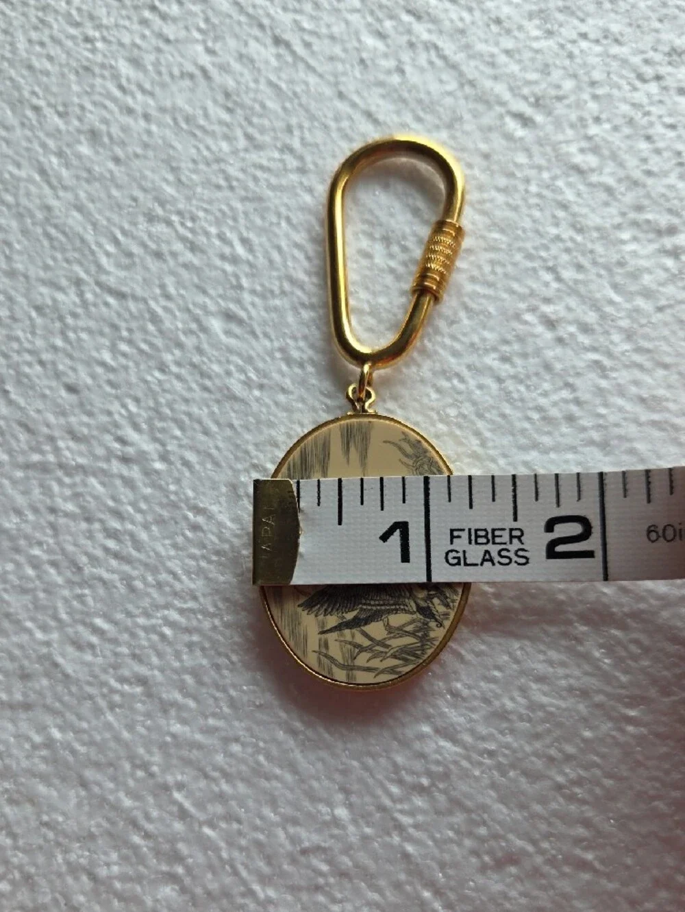 Gold Duck-Engraved Oval Keychain – Mens Accessory